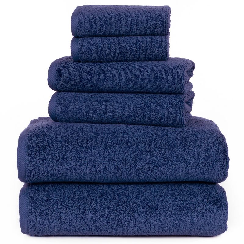 Hastings Home 100% Cotton Zero Twist Towel Set - Navy, 6-pc., 3 of 7