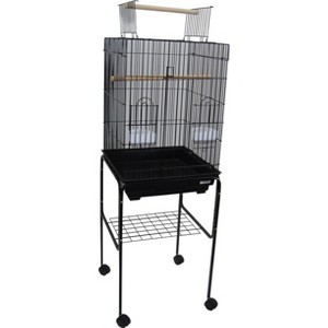 YML 5984 3/4 inches Bar Spacing Open Top Parrot Cage with Stand 18 inches x 18 x 56/Small Black - 1 of 1