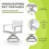Christopher Knight Home Olivia Modern Aluminum Stable Base Swivel Chairs with Removable Sunbrella Cushions ( Set of 2) - 3 of 4