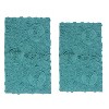 Bell Flower Collection Tufted Bath Rugs, Extra Soft and Absorbent, Non-Slip Bath Mats, Machine Washable Bath Mats,, 2 Piece Set(M+L), Turquoise - 2 of 4
