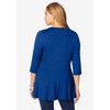 Jessica London Women's Plus Size Stretch Knit Henley Notch Babydoll Tunic - 3 of 4