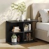 Tribesigns 3-Tier End Table with Storage, Wood Sofa Side Table with 4 Cubes, Industrial Bedside Table for Bedroom, Living Room, Study Room,Black - 3 of 4