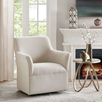 CAVINAS Polyester Accent Chair with Mid-Height Backrest and Metal Base,Cozy Upholstered Living Room Chairs,Reading Chairs for Living Room
