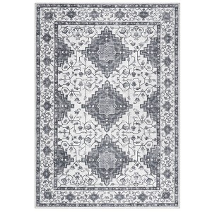 Washable Oriental Floral Print Living Room Rugs, Vintage Soft Non Slip Floor Rugs for Bedroom Kitchen Dining Room - 1 of 4