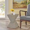 VYNXARIA Twisted Hourglass End Table - Stylish Wood-Like Finish for Indoor & Outdoor Spaces - A Touch of Personality,Light Gray - 4 of 4