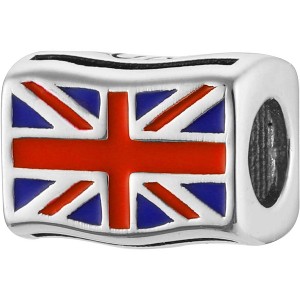 Sterling Silver Travel Charm - World Flags Country Bead for Bracelets, Gift for Mom & Daughter - 1 of 4