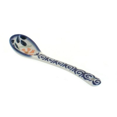 Blue Rose Polish Pottery Garden Bouquet Sugar Spoon