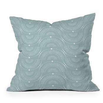 Heather Dutton Rise and Shine Mist Outdoor Throw Pillow Blue - Deny Designs