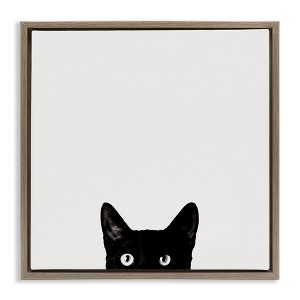 Stupell Industries Black Cat Peeking From Below, 25" x 25" - 1 of 4