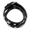 Chisel Stainless Steel Polished with Crystal Flower Studded Black Leather Adjustable Bracelet - 4 of 4