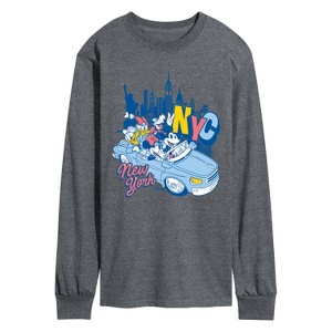 Men's - Disney - Mickey And Minnie Nyc Long Sleeve Graphic T-Shirt - 1 of 3