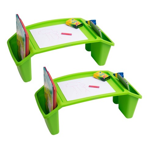 Mind Reader Kids Lap Desk Freestanding Portable Table With Side Pockets Plastic Green 2 pack Target