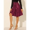 INSPIRE CHIC Women's Ruffle Satin Wrap Tie Waist Asymmetrical Midi Skirt - 4 of 4