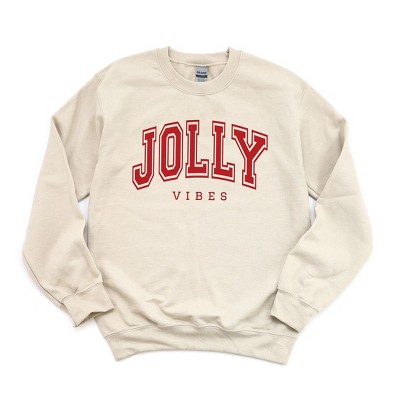 Simply Sage Market Women's Graphic Sweatshirt Jolly Vibes Varsity Thick Outline