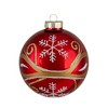 Northlight Glittered Snowflakes Christmas Glass Ball Ornaments - 2.5" (67mm) - Red - 4ct - 3 of 4