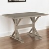 HomeRoots 48" Gray Solid Wood Trestle Writing Desk - 2 of 4