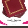 Pimpernel Classic Burgundy Coasters - Set of 6 Patterned Leather Drink Mats with Cork Backing - Heat Resistant & Stain Resistant Beverage Pads - 2 of 4