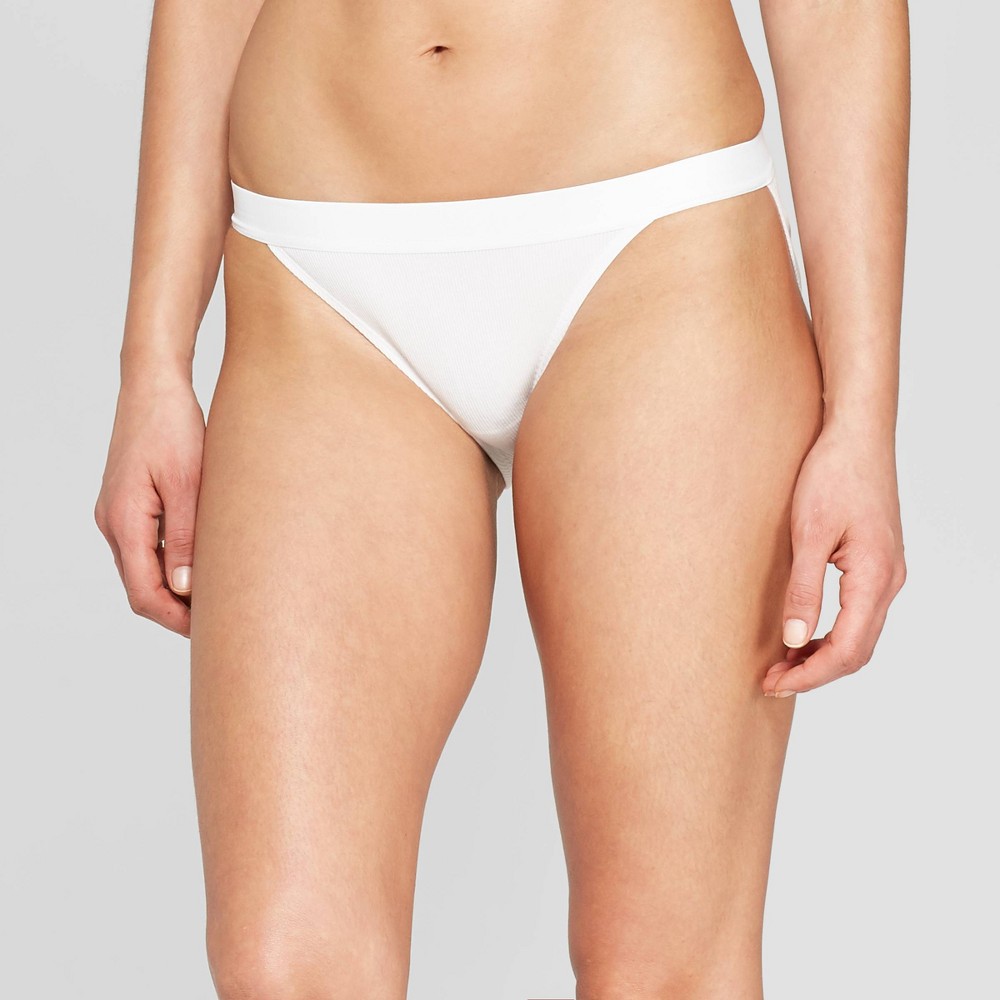 Women's Cotton Ribbed Bikini - Auden White L, Fresh White was $5.0 now $3.5 (30.0% off)