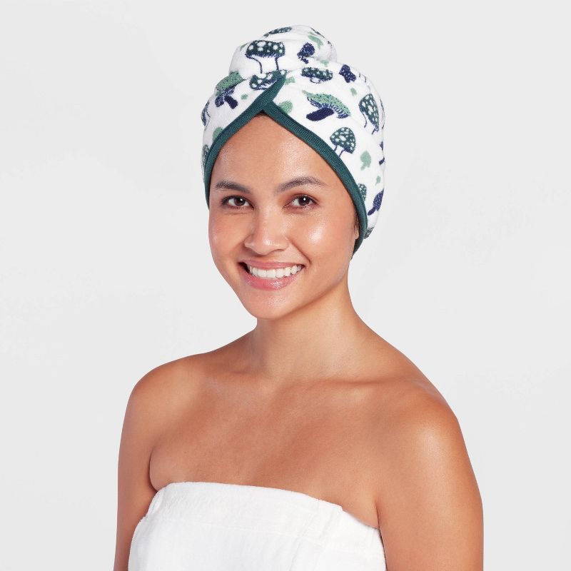 2pk Mushroom Print Hair Wraps Green - Room Essentials&#8482;, 1 of 5