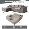 110" Modern Modular Corduroy Sectional Sofa with Chaise Lounge, L-Shaped Couch with Deep Seats for Living Room or Bedroom – The Pop Home - 4 of 4