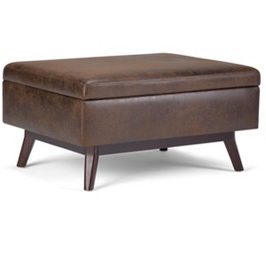 NicBex Coffee Table Ottoman with Storage, Mid Century Design Ottoman Foot Rest with Safety Hinge for Bedroom, Living Room, Chestnut Brown - 1 of 4