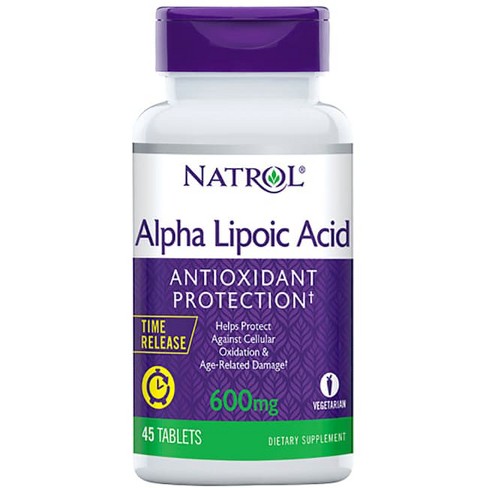 Natrol Dietary Supplements Alpha Lipoic Acid Time Release 600 mg Tablet 45ct - image 1 of 3