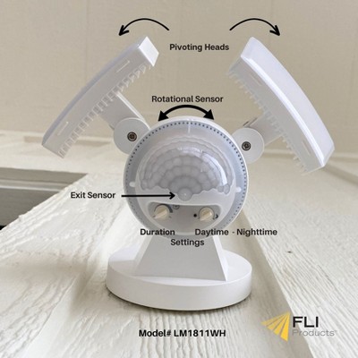 White Dual Head LED Outdoor Security Flood Light