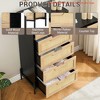 47 Inches Tall Rattan 5-Drawer Dresser w/ Retro Design, Spacious Storage Chest w/ 5 Large Drawers & Display Top - 3 of 4