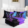 3D blue and black butterfly pattern bedding set, suitable for boys' and girls' bedrooms, suitable for use all year round, three-piece set. - 4 of 4