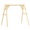 Resenkos 3-Seat Wooden Swing Stand, Patio Swing With Tables, Outdoor Swing for Garden, Pool, Yard, - 2 of 4