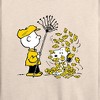 Women's - Peanuts - Charlie Brown Snoopy Fall Leaves Lightweight French Terry Wide Neck Long Sleeve Shirt - 2 of 4