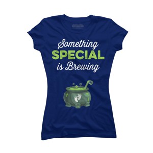 Junior's Design By Humans Halloween Pregnancy Shirt Mom To Be Something Is Brewing By VitMon T-Shirt - 1 of 3