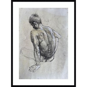 Amanti Art Sketch of a Male Figure by Samira Yanushkova Wood Framed Wall Art Print - 1 of 4