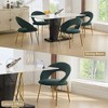 Kumasinova Velvet Upholstered Dining Chair with Curved Backrest, Single Ergonomic Kitchen Chair with Golden Metal Legs, Adjustable Foot Nails - 4 of 4
