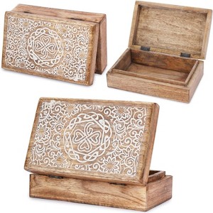 Hand Carved Wooden Keepsake Box, Elegant Vintage Memory Storage Box for Jewelry and Valuables, Gift for All Occasions - 1 of 4