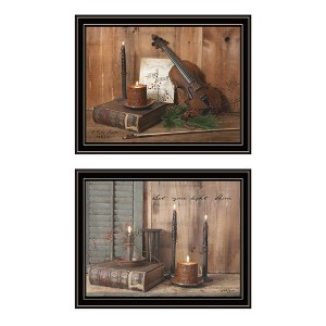 2Piece Vignette Candlelight O Holy Night Black Framed Wall Art for Living Room, Bedroom Wall Art Print for Home Decor by Billy Jacobs - 1 of 4
