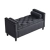 NicBex Ottoman with Storage Bench Storage Organizer Velvet Button Bedside Bench with Armrests Nailhead Trim for Living Room Bedroom - 2 of 4