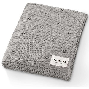 Luxury 100% Organic Cotton Pointelle Baby Receiving Swaddle Blanket for Infants Boys and Girls - 1 of 4