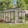 Sturdy Polycarbonate Greenhouse with Aluminum Frame - Adjustable Roof Vent, Sliding Door & UV Protection for Backyard Gardening - 3 of 4
