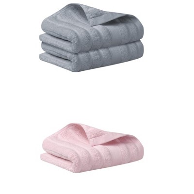 REGALWOVEN 3 Pack Solid Striped Cotton Hand Towels for Bathroom, Kitchen, Gym 14" x 30"
