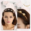 Unique Bargains Women's Alloy Metal Flower Shape Faux Pearl Headbands Gold Tone 4.72"x1.38" 4 Pcs - 3 of 4
