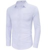 Mens Button Down Linen Shirts Casual Long Sleeve Dress Shirts Regular Fit Cotton Beach Yoga Shirts with Pocket - 2 of 4