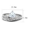 Slickblue High Polished Stainless Steel Ring, Clear CZ, Women’s Engagement Ring, Triangle Style, Sizes 5-10 - 2 of 4