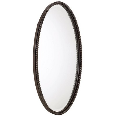 Transitional Oval Bronze and Silver Wall Mirror