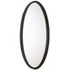 Uttermost Oval Vanity Decorative Wall Mirror Vintage Brown Beveled Oil Rubbed Bronze Beaded Frame 22" Wide for Bathroom Bedroom - 3 of 3