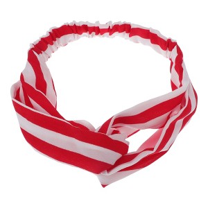 Unique Bargains Women's Fashion Stripe Pattern Cross Elastic Hairband 1 Pc - 1 of 4