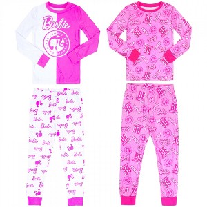 Kids Barbie Logo Collage Pajamas 2-Pack - Size 4 - 1 of 4
