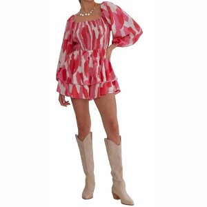 Women's Joni Tiered Long Sleeve Romper - entro - 1 of 4