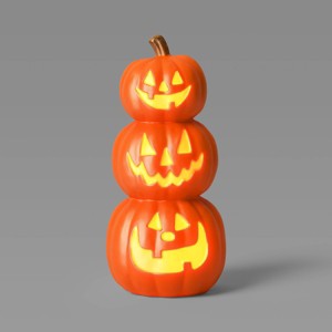 19.75" Lit Triple Stacked Pumpkin Halloween Decorative Prop - Hyde and EEK! Boutique™ - 1 of 3
