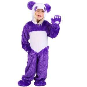 HalloweenCostumes.com Girl's Furry Purple Panda Costume for Toddlers - 1 of 2